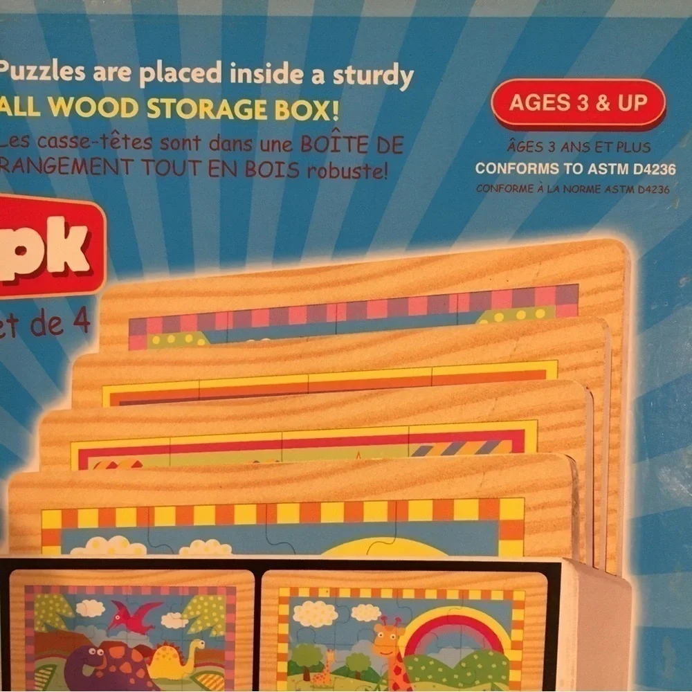 Creative Wood Wood Puzzle 4 Pack Wooden Puzzles Set